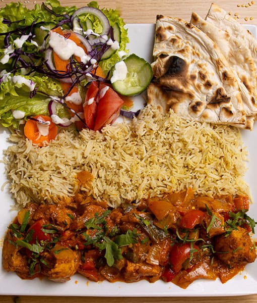 Assiette Poulet Tikka Masala - Spécialité indienne authentique Goa Fast Food Grenoble